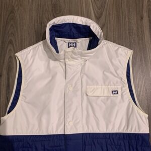 Helly Hansen Movatn Vest 85% Wool Insulation Blue White Colorblock Polyester Med